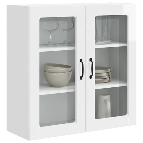 Vidaxl wandglas cabinet porto hoogglans wit 80 x 31 x 80 cm