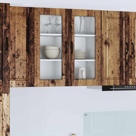 Vidaxl wandglas cabinet porto oudhout 80 x 31 x 80 cm bewerkt hout