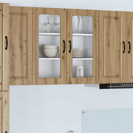 Vidaxl wandglas cabinet porto artisan eiken 80 x 31 x 80 cm