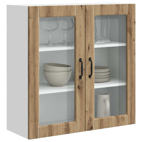 Vidaxl wandglas cabinet porto artisan eiken 80 x 31 x 80 cm