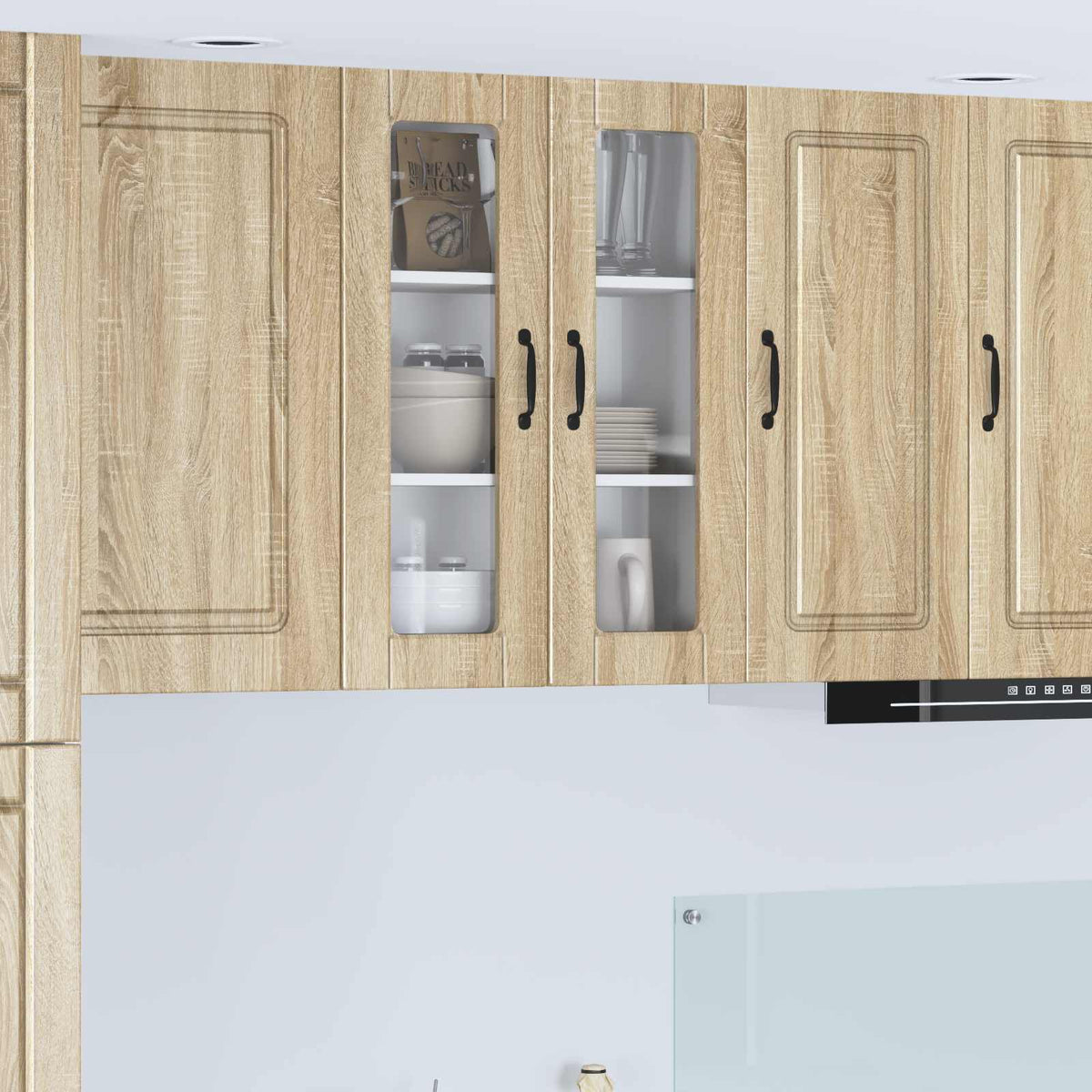 Vidaxl wandglas cabinet porto sonoma eiken 60 x 31 x 80 cm