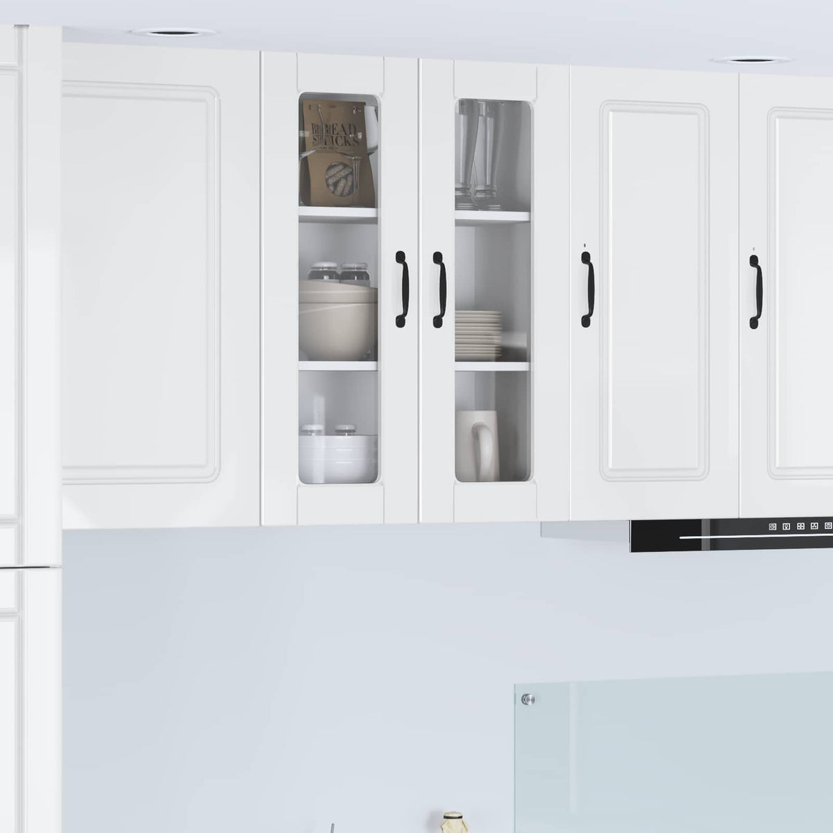 Vidaxl wandglas cabinet porto hoogglans wit 60 x 31 x 80 cm