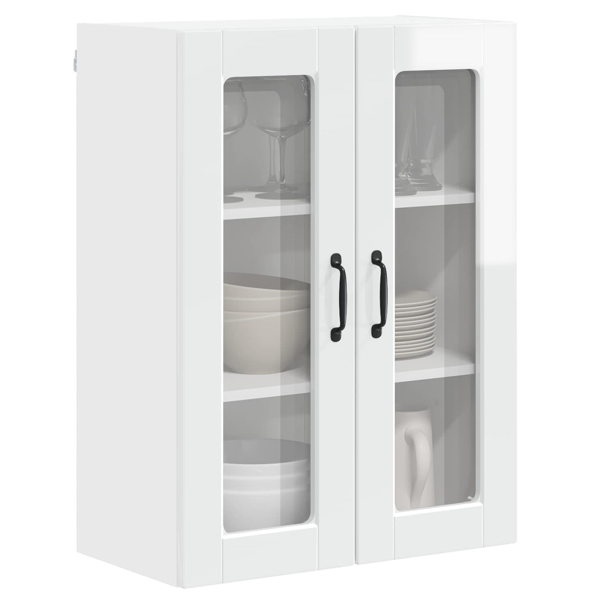 Vidaxl wandglas cabinet porto hoogglans wit 60 x 31 x 80 cm