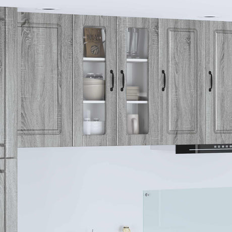 Vidaxl wandglas cabinet porto grijs sonoma 60 x 31 x 80 cm