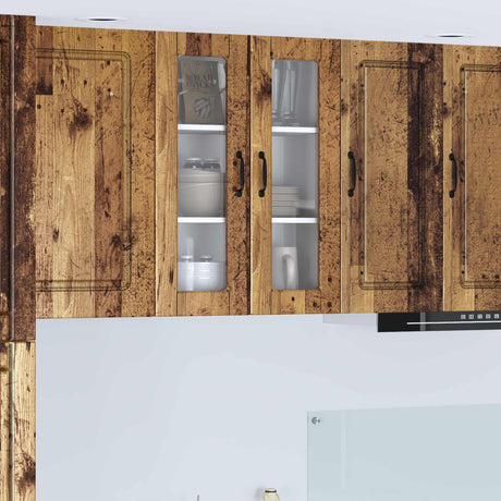 Vidaxl wandglas cabinet porto oudhout 60 x 31 x 80 cm bewerkt hout
