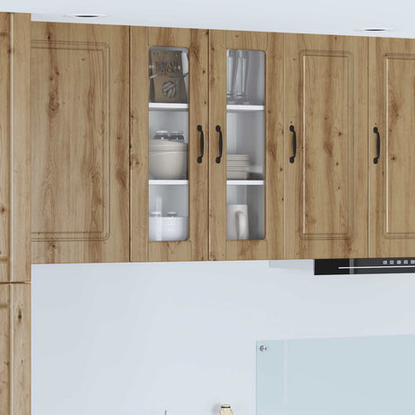 Vidaxl wandglas cabinet porto artisan eiken 60 x 31 x 80 cm