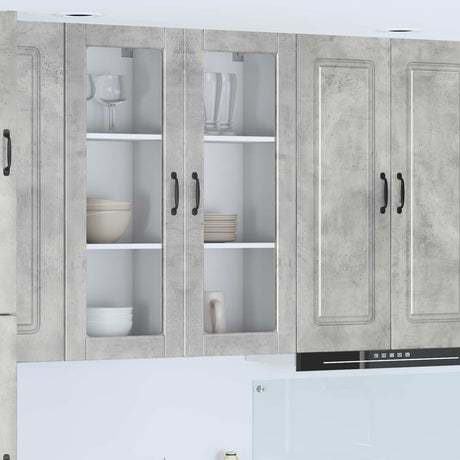 Vidaxl wandglas cabinet porto beton grijs 40 x 31 x 100 cm