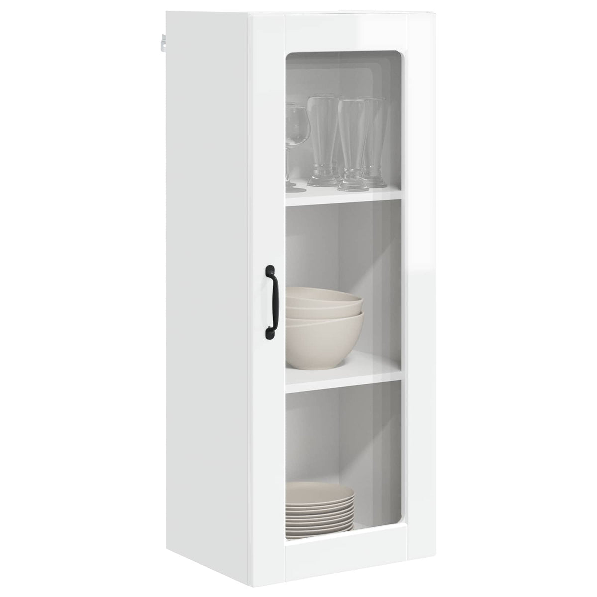 Vidaxl wandglas cabinet porto hoogglans wit 40 x 31 x 100 cm
