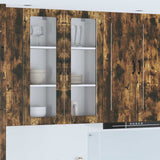 Vidaxl wandglas cabinet porto gerookt eiken 40 x 31 x 100 cm