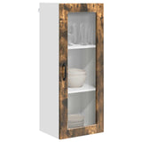 Vidaxl wandglas cabinet porto gerookt eiken 40 x 31 x 100 cm