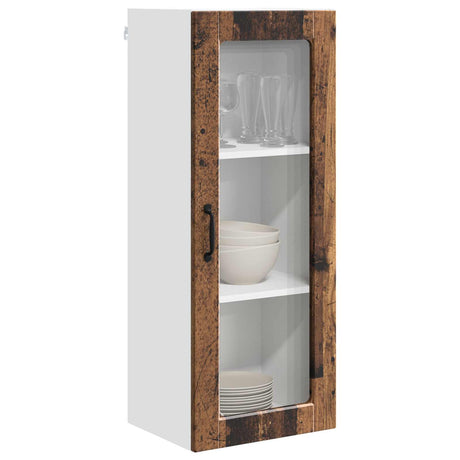 Vidaxl wandglas cabinet porto oudhout 40 x 31 x 100 cm bewerkt hout
