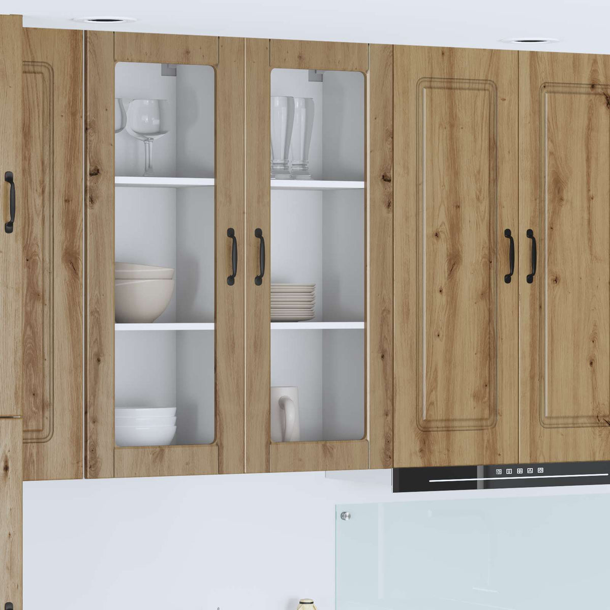 Vidaxl wandglas cabinet porto artisan eiken 40 x 31 x 100 cm