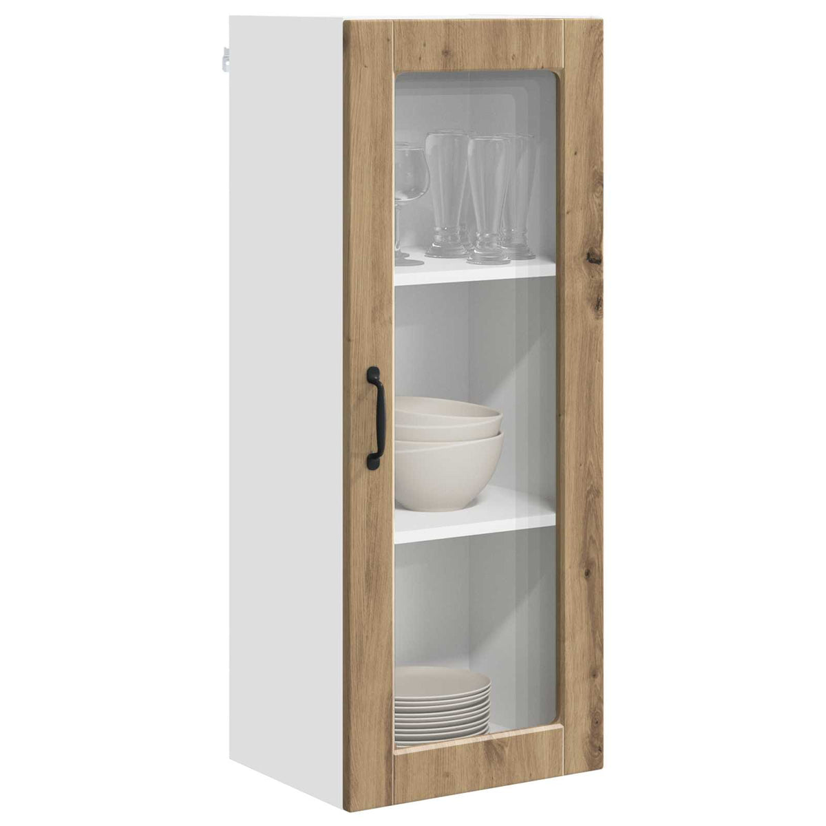Vidaxl wandglas cabinet porto artisan eiken 40 x 31 x 100 cm