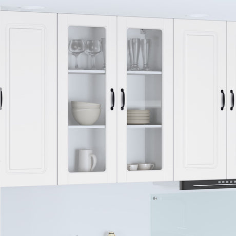 Vidaxl wandglas cabinet porto wit 80 x 31 x 100 cm bewerkt hout