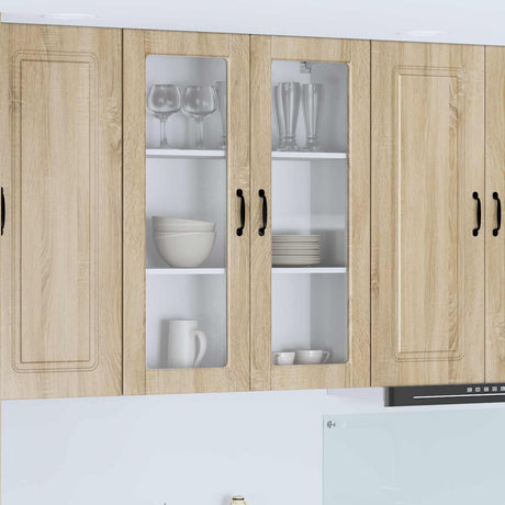 Vidaxl wandglas cabinet porto sonoma eiken 80 x 31 x 100 cm