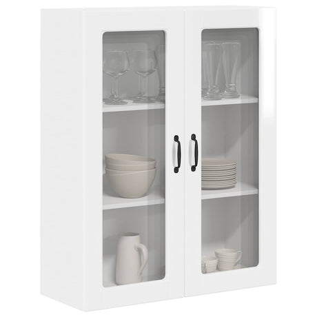 Vidaxl wandglas cabinet porto hoogglans wit 80 x 31 x 100 cm