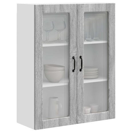 Vidaxl wandglas cabinet porto grijs sonoma 80 x 31 x 100 cm