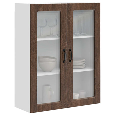 Vidaxl wandglas cabinet porto bruin eiken 80 x 31 x 100 cm