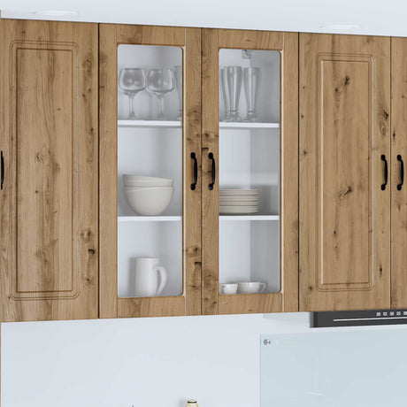 Vidaxl wandglas cabinet porto artisan eiken 80 x 31 x 100 cm