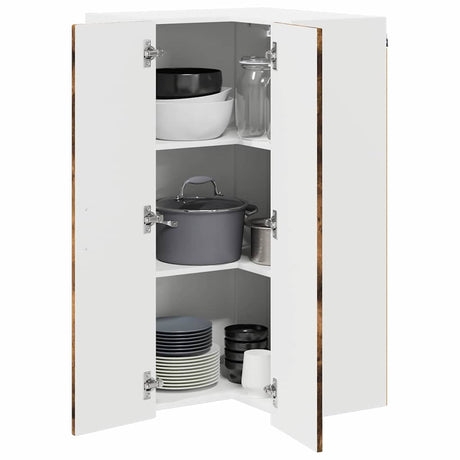 Vidaxl wandhoekkast porto gerookt eiken 57 x 57 x 100 cm bewerkt hout