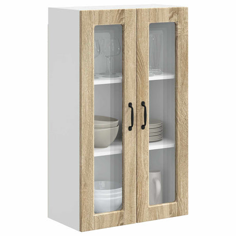 Vidaxl wandglas cabinet porto sonoma eiken 60 x 31 x 100 cm