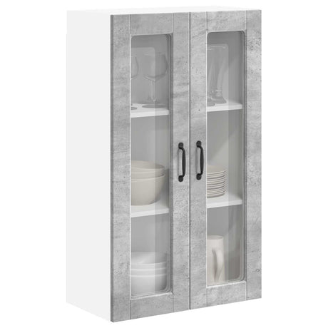 Vidaxl wandglas cabinet porto beton grijs 60 x 31 x 100 cm