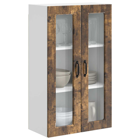 Vidaxl wandglas cabinet porto gerookt eiken 60 x 31 x 100 cm