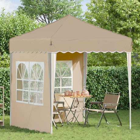 Vidaxl pop-up partytent 195 x 195 x 245 cm crèmekleurig oxford stof