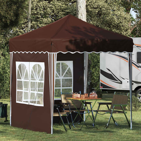 Vidaxl pop-up partytent 195 x 195 x 245 cm bruin oxford stof