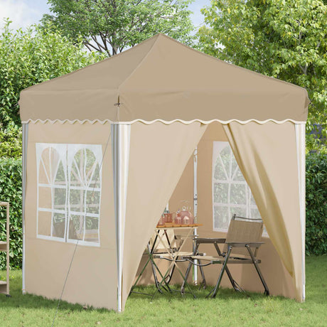 Vidaxl pop-up partytent 195 x 195 x 245 cm crèmekleurig oxford stof
