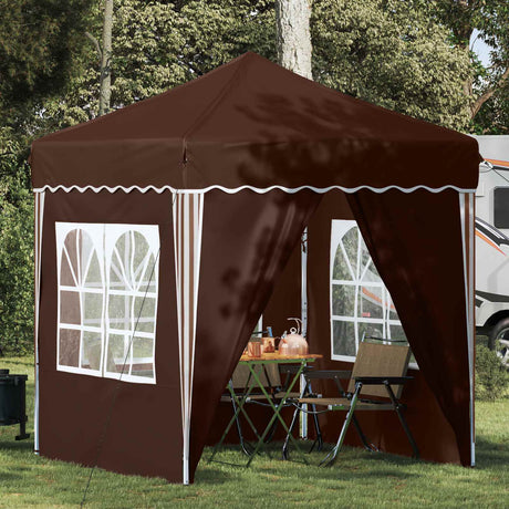 Vidaxl pop-up partytent 195 x 195 x 245 cm bruin oxford stof