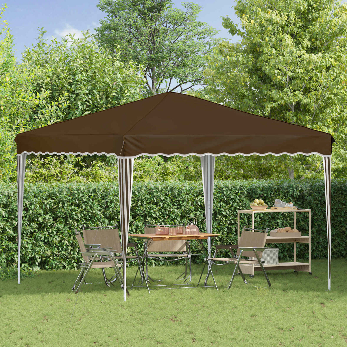 Vidaxl pop-up partytent 288 x 288 x 245 cm taupe oxford stof