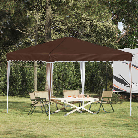Vidaxl pop-up partytent 288 x 288 x 245 cm bruin oxford stof