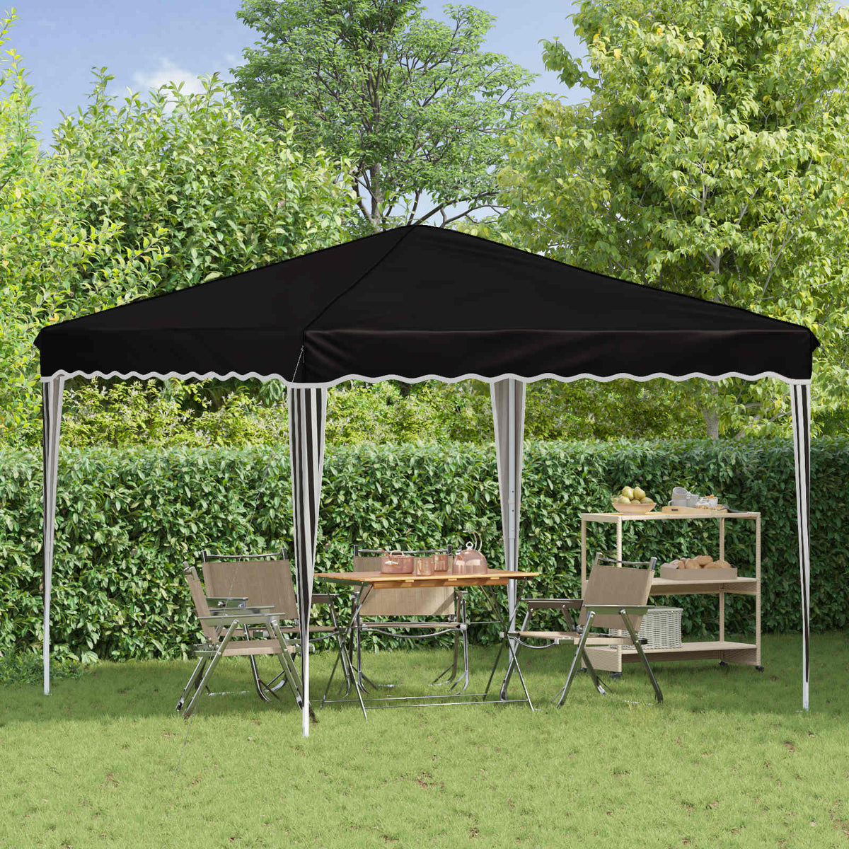 Vidaxl pop-up partytent 288 x 288 x 245 cm zwart oxford stof