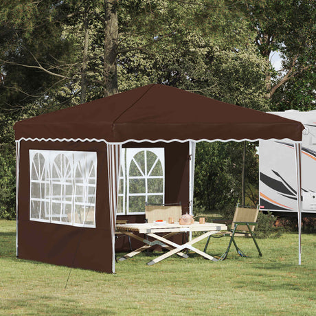 Vidaxl pop-up partytent 288 x 288 x 245 cm bruin oxford stof