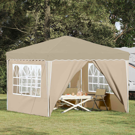 Vidaxl pop-up partytent 288 x 288 x 245 cm crèmekleurig oxford stof