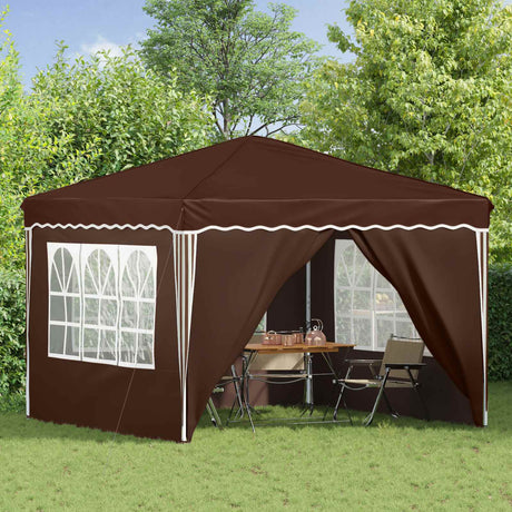 Vidaxl pop-up partytent 288 x 288 x 245 cm bruin oxford stof