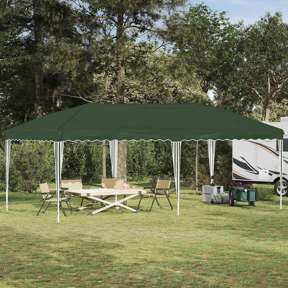 Vidaxl pop-up partytent 575 x 290 x 245 cm groen