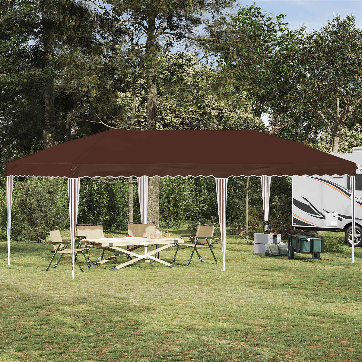Vidaxl pop-up partytent 575 x 290 x 245 cm bruin