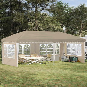 Vidaxl pop-up partytent 575 x 289 x 245 cm crèmekleurig