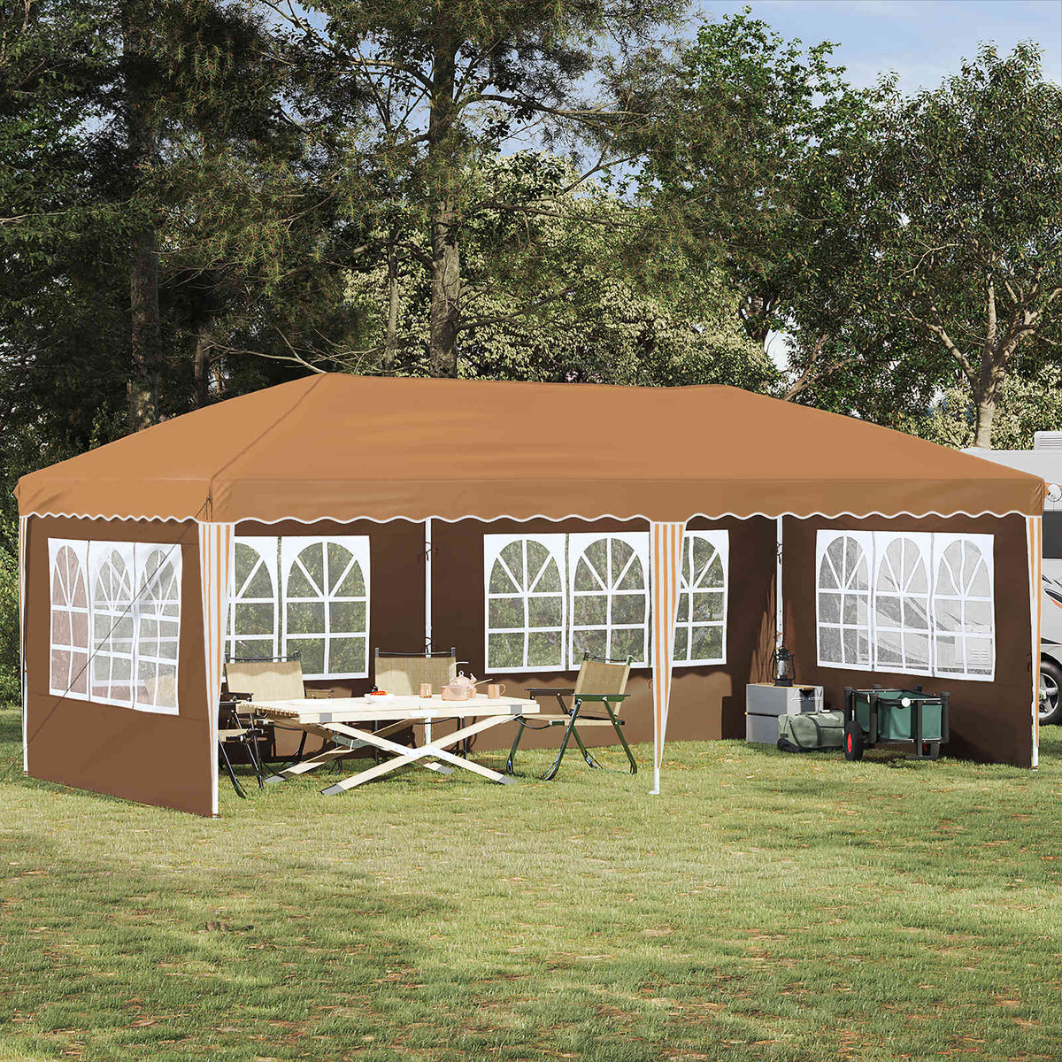 Vidaxl pop-up partytent 575 x 289 x 245 cm beige