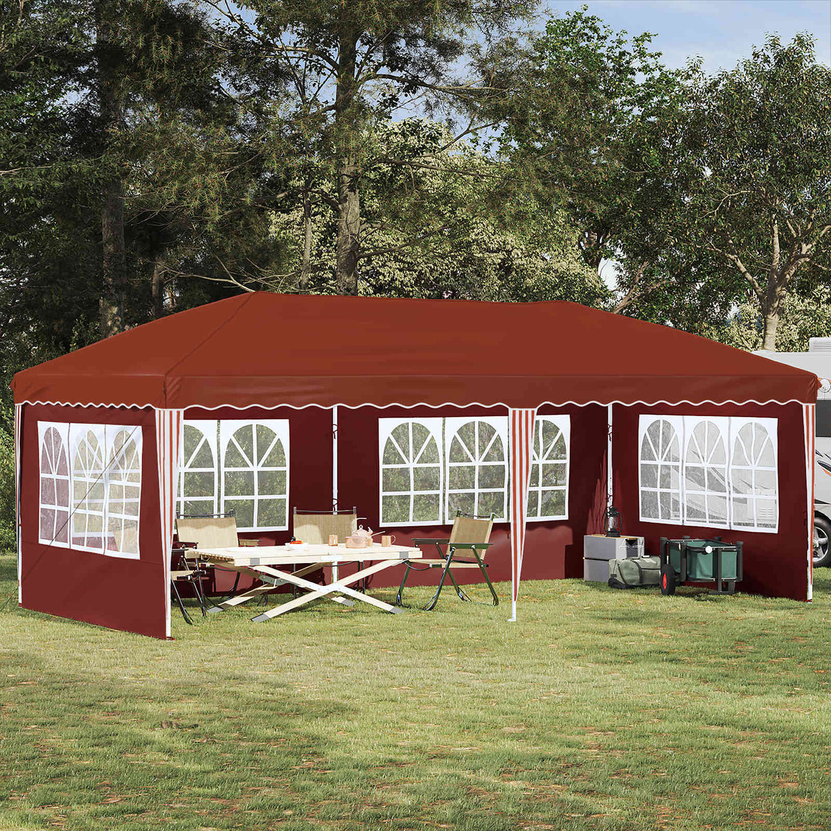 Vidaxl pop-up partytent 575 x 289 x 245 cm terracotta