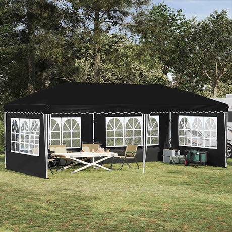 Vidaxl pop-up partytent 575 x 289 x 245 cm zwart