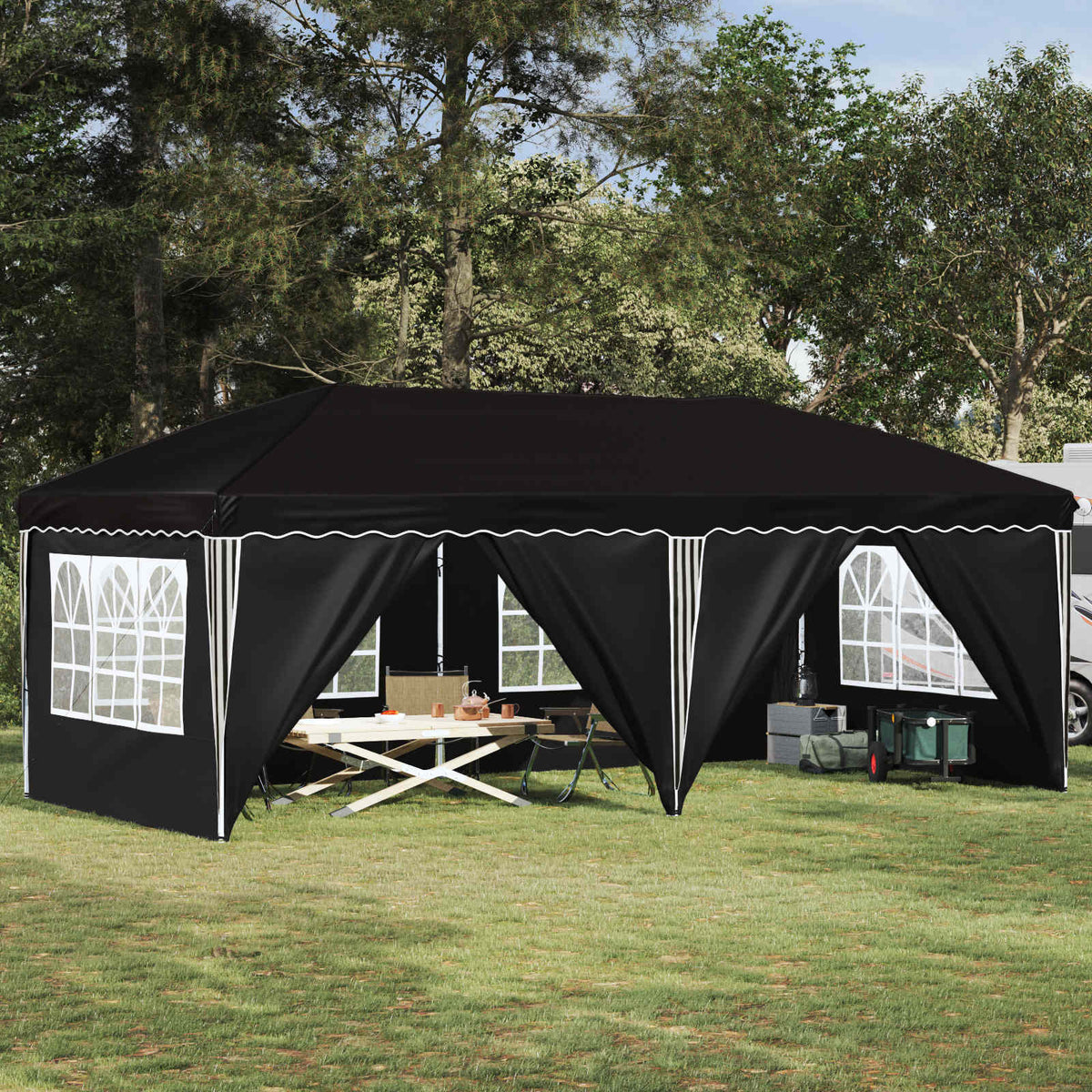 Vidaxl pop-up partytent 575 x 288 x 245 cm zwart
