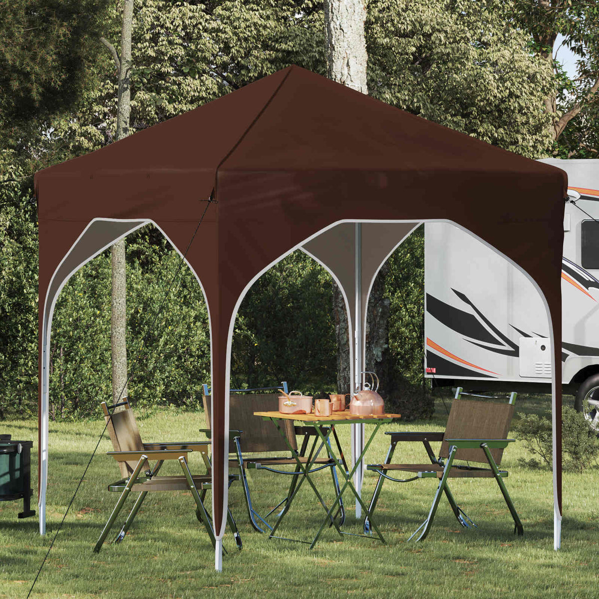 Vidaxl pop-up partytent 194 x 194 x 245 cm bruin