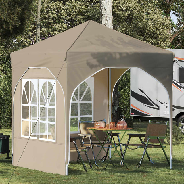 Vidaxl pop-up partytent 192 x 192 x 245 cm crèmekleurig