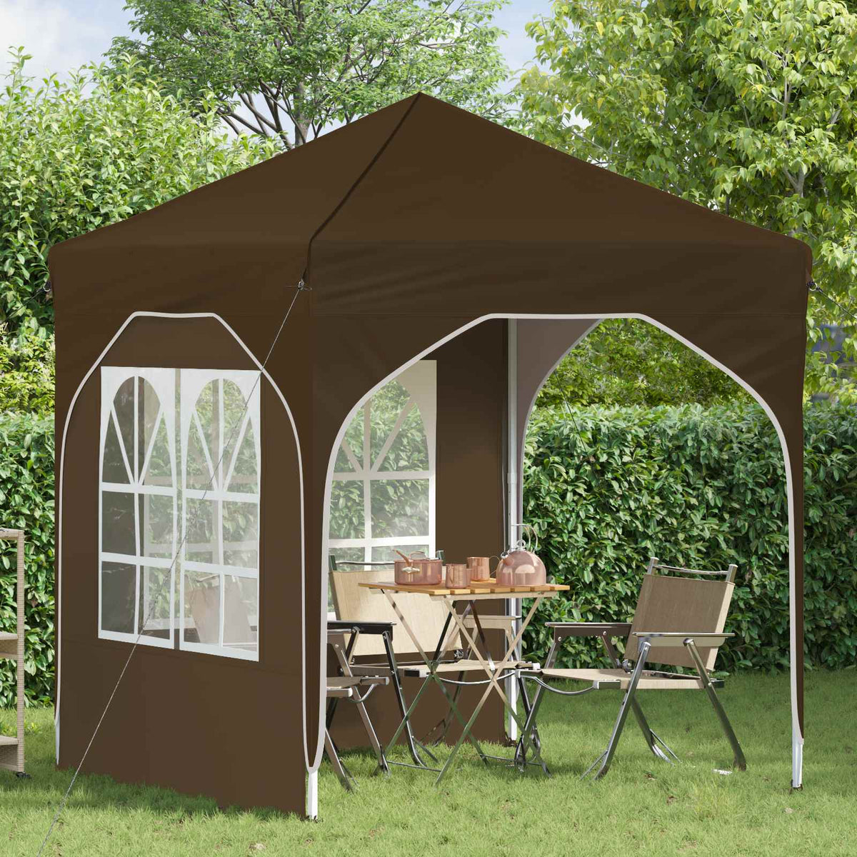 Vidaxl pop-up partytent 192 x 192 x 245 cm taupe