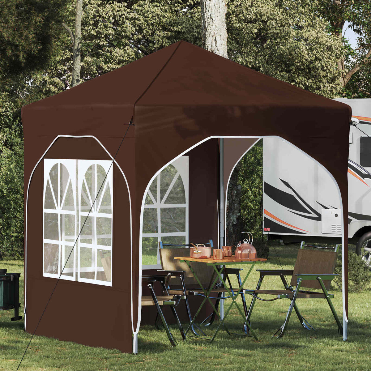Vidaxl pop-up partytent 192 x 192 x 245 cm bruin