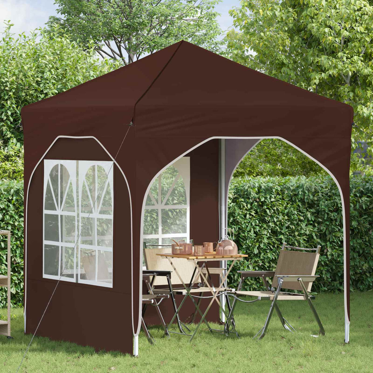 Vidaxl pop-up partytent 192 x 192 x 245 cm bruin