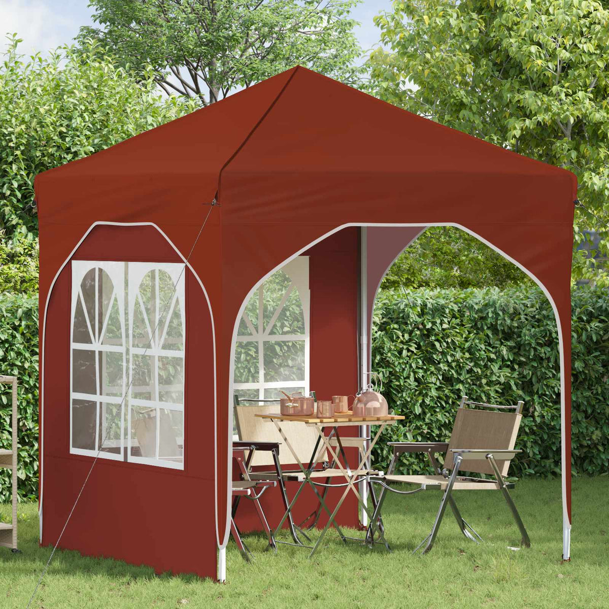Vidaxl pop-up partytent 192 x 192 x 245 cm terracotta